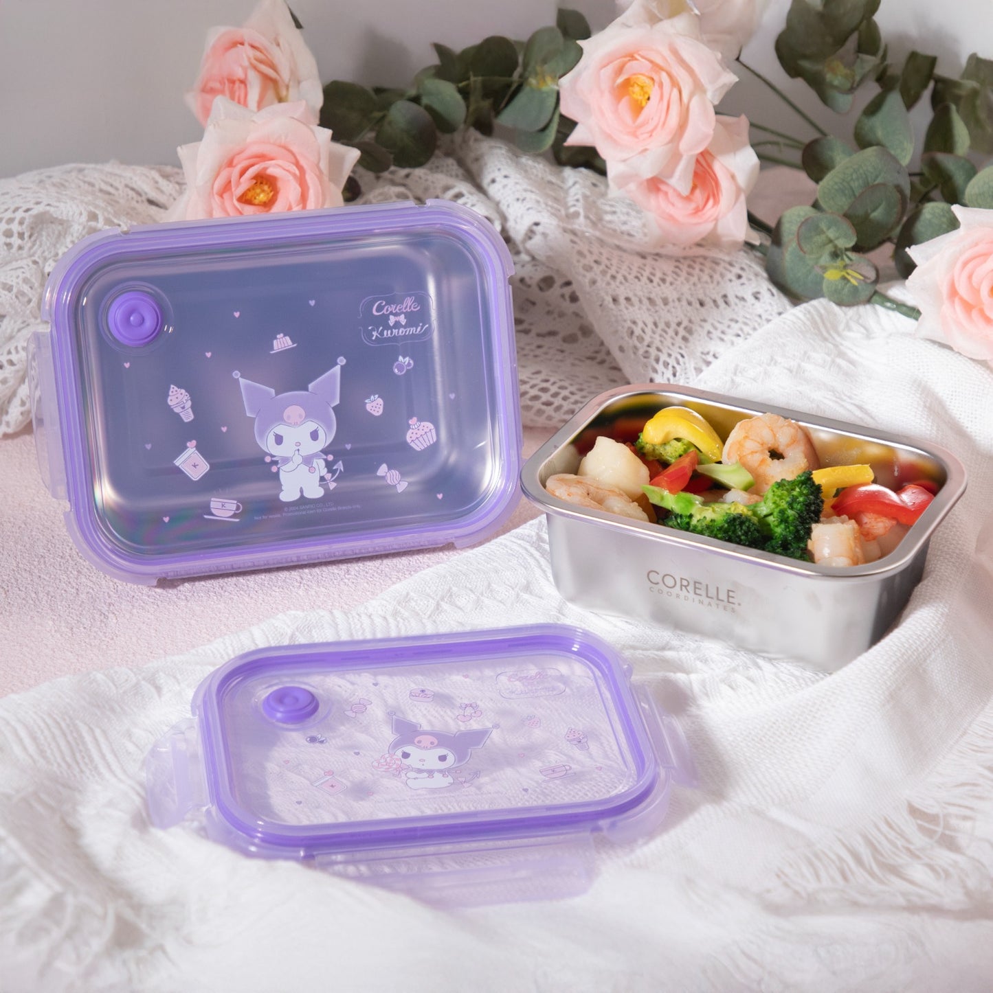 Kuronmi x Corelle Stainless Steel Square Food Storage Container - 820ml